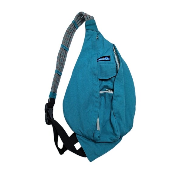 Kavu Handbags - KAVU Rope Sling Bag Canvas Crossbody Backpack Blue Green Aqua Teal Messenger